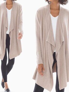 Barefoot Dreams Open-Front Cardigan Sweater - Taupe